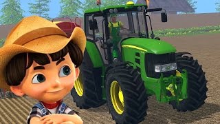 John Deere tractor  Tractor video for kids  Cartoon [upl. by Ahsirtal]