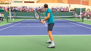 Roger Federer amp Tomas Berdych  IW Court Level Practice [upl. by Curran]