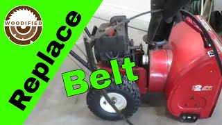 Snowblower Auger Belt Replacement  Easier way [upl. by Gatian]