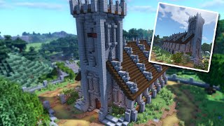 Minecraft  How to Build a Large Medieval Church [upl. by Noizneb582]