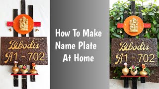 How to make Name plate at home l DIY customized nameplate [upl. by Ahsitahs]