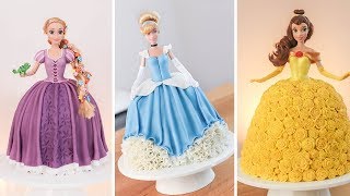 How to make Disney PRINCESS Doll CAKES  Cake decorating Ideas [upl. by Aldridge844]