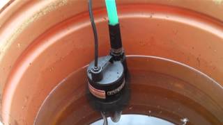 Using Everbilt 16 HP Submersible Pump to Empty Rain Barrel [upl. by Friedman457]