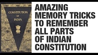 Tricks to Remember all Parts of the Indian Constitution by Roman Saini UPSC CSEIAS SSC CGL [upl. by Concoff544]