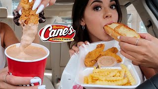 Raising Canes Mukbang huge cup of sauce in my new BMW [upl. by Campbell]