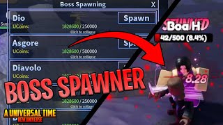 AUT How To SPAWNSUMMON ALL Bosses EASILY Roblox A Universal Time [upl. by Haile]