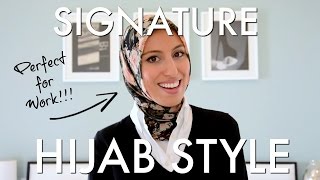 My Signature Scarf Hijab Tutorial  Perfect for Work [upl. by Ayenat198]