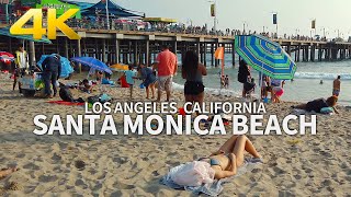 SANTA MONICA  Walking Santa Monica Beach Pier Los Angeles California USA Travel 4K UHD [upl. by Alleoj]