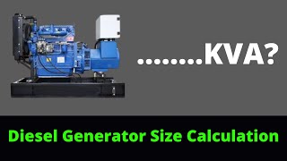 Diesel Generator Size Calculation  How to Calculate the DG Size KVA [upl. by Nytnerb615]