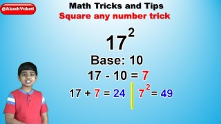 Learn to Square any number I Vedic Math I Math Tricks and Tips [upl. by Nilrah818]