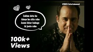 Zakhm dete ho  LYRICS  Lal ishq lyrics full song  Rahat Fateh ali khan  Trending song  Newsong [upl. by Adnarrim]