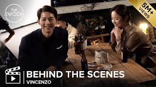 Behind the Scenes Song Joongki and Jeon Yeobeen huddle up on a cold day  Vincenzo ENG SUB [upl. by Hsirrehc]