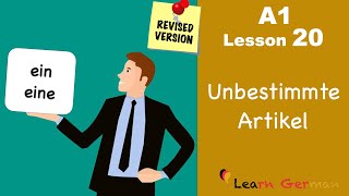 A1  Lesson 20  Indefinite Articles in German  Unbestimmte Artikel  Learn German [upl. by Poirer]