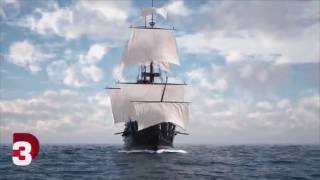 Sailing Ship 3D Animation and Flip Fluid Ocean CGI VFX [upl. by Ngo57]