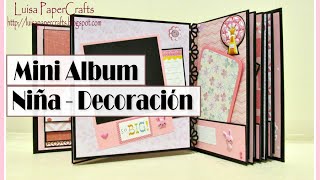 Mini Album para Niña Parte 2 Decoración  Tutorial Scrapbook  Luisa PaperCrafts [upl. by Zane]