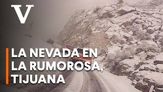 Las imágenes de la nevada en La Rumorosa Tijuana [upl. by Pollux857]