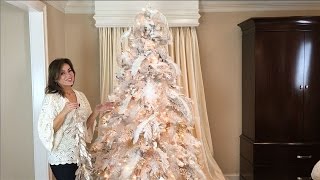 How to Decorate a White Flocked Christmas Tree Full Length [upl. by Chi]