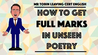 How to get full marks in unseen poetry  English Leaving Cert [upl. by Ailsa]