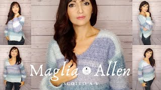 TUTORIAL Maglione scollo a V Allen🤍lafattuttofare🤍 [upl. by Taft]