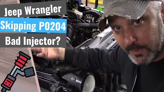 Jeep Wrangler P0204 Injector Circuit amp Misfiring [upl. by Dreher996]