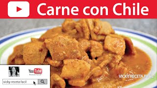 CARNE CON CHILE  Vicky Receta Facil [upl. by Asusej]