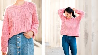 Crochet Ribbed Sweater DIY Tutorial [upl. by Idak]