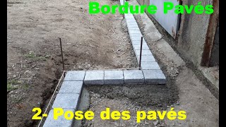 Poser une bordure de pavés étape 2  la pose [upl. by Anyel]