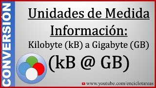 Convertir de Kilobyte kB a Gigabyte GB  kB a GB [upl. by Cordell]