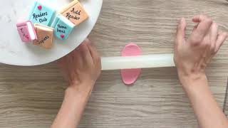 How to make mini fondant book cupcake toppers  Bombay Bakerina [upl. by Delos884]