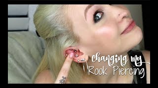 Changing My Rook Piercing FIRST TIME [upl. by Damita]