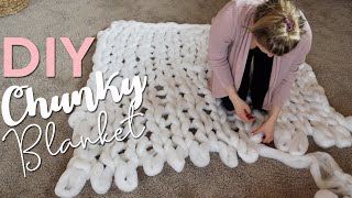 Learn How to Hand Crochet Blanket EASIEST Chunky Blanket Tutorial [upl. by Hodges]