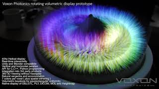 Voxon Photonics prototype rotating volumetric display [upl. by Mac]