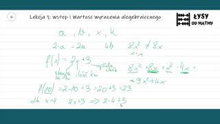 Klasa 7 Wyrażenia algebraiczne wstęp i wartość wyrażenia [upl. by Hertha]