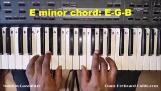 How to Play the E Minor Chord on Piano and Keyboard  Em Emin [upl. by Tigges]