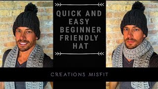 Beginner friendly  Quick and Easy Bulky Crochet Hat Tutorial [upl. by Otirecul]