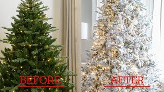 How to Flock a Christmas Tree  Easy Cheap Fast Flocking Method [upl. by Favin]