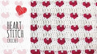 Tutorial Heart Stitch Crochet Valentines Day [upl. by Bonaparte788]