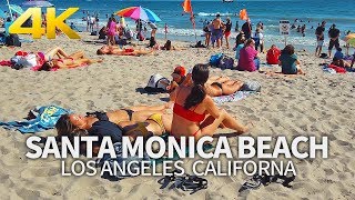 SANTA MONICA  Walking Santa Monica Beach Los Angeles California USA Travel 4K UHD [upl. by Nilram865]