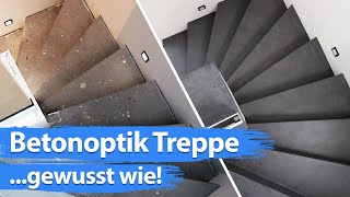 Treppe fugenlos in Betonoptik spachteln  Wandprofi [upl. by Guild]