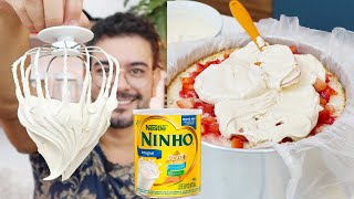 RECHEIO MOUSSE DE NINHO PARA RECHEIO E COBERTURA DE BOLOS  Nandu Andrade [upl. by Nyl7]