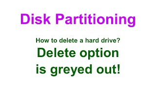 How to delete a drive when the delete option is greyed out [upl. by Yatnod]