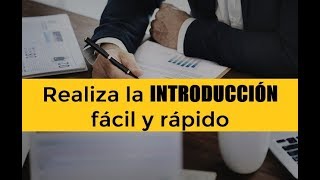 CÓMO HACER LA INTRODUCCIÓN DE UN TRABAJO DE INVESTIGACIÓN [upl. by Byrann]