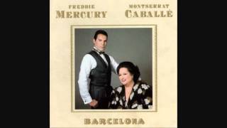 Freddie Mercury and Montserrat Caballe  Barcelona  Barcelona  LYRICS 1988 HQ [upl. by Anoirb]