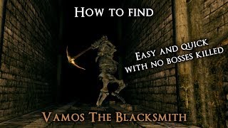 Catacombs Blacksmith Vamos location From Firelink Shrine  DS Remastered [upl. by Annael383]