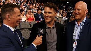 Matthew Tkachuk chirps brother Brady at NHL Draft [upl. by Atinahc]