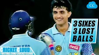 Sourav Gangulys 3 SIXES  3 LOST BALLS  MUST WATCH [upl. by Catrina445]