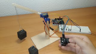 GRUA con ARDUINO  PROYECTO con servomotores  Para principiantes Explicado paso a paso [upl. by Nyl]