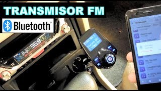 Bluetooth y Transmisor FM para Coche y Telefono prueba de funcionamiento [upl. by Irim618]