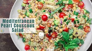 Best Mediterranean Pearl Couscous Salad  The Mediterranean Dish [upl. by Nileuqay]