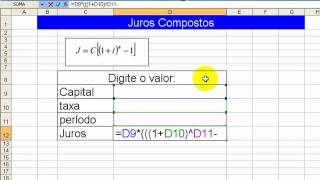 Juros Compostos no Excel [upl. by Noyar]